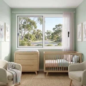 Australian Standard AS2047 Soundproof Aluminum Framed Double Glazed Three Or Two Track Aluminum Sliding Windows With Flyscreen