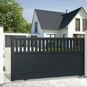 Automatic Aluminum Sliding Driveway Gate with Heat-Treated Components for Houses