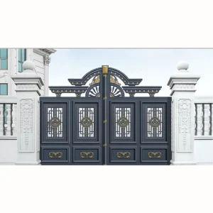Automatic Double-Door Aluminum Alloy Swing Gate, Waterproof and Rust-Resistant, for Villas