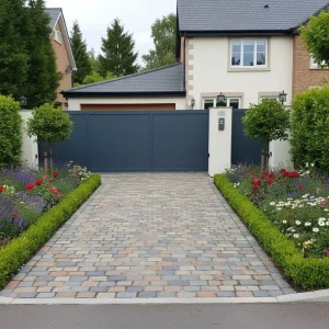 Automatic Outdoor Retractable Aluminum Alloy Driveway Gates for Residential Houses and Villas