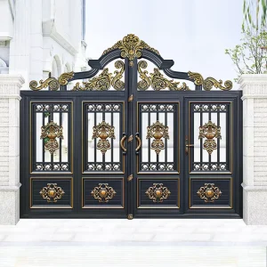 Automatic Powder-Coated Aluminum Alloy Main Gate with Vertical Tube Design for Garden