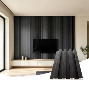 B1 Flame Retardant Modern Multi tone WPC Fluted Grille Board Quick Install Wall Cladding for Household Hotel Use