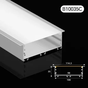 B10005C Recessed Square LED Aluminum Profile 6063 Alloy Flush Mount Extrusion Channel Housing for LED Strip Linear Lighting