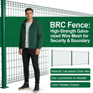 BRC Welded Wire Mesh Anti Climbing Rolling Top Security Fence 6 Feet Eco Friendly Rodent Proof Galvanized Garden Fence