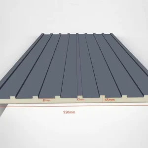 Baijing 950mm PU Great Wall Sandwich Panel Insulated Metal Wall Cladding for Industrial Warehouse Factory Workshop Building
