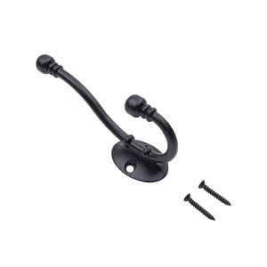 Ball End Hat & Coat Hook Oval Base Black PK1