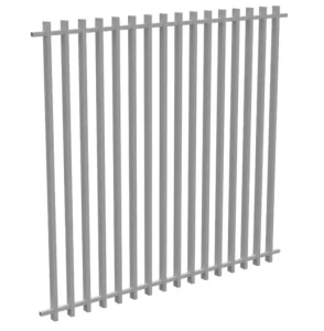BaoChuan Newest Design Minimalist Black Grey Galvanized Aluminum Vertical Fencing Elegant Garden Fence Trellis Gate Eco friendly
