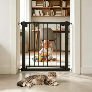 Best Metal Retractable Extendable Pet Safety Gate for Stairs and Doorways
