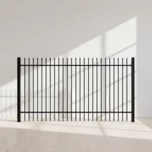 Black 4ft 5ft 6ft 7ft 8ft Height Residential Ornamental Steel Spear Top Picket Security Metal Fence Panels