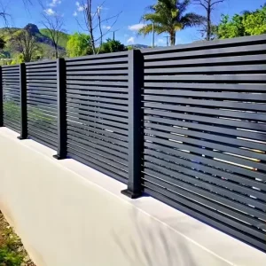 Black Aluminum Alloy Horizontal Privacy Fence Panel Outdoor Decorative Screen