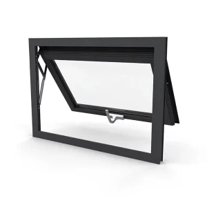 Black Aluminum Casement Window Double Glazed Impact Resistant Crank Push Out Awning Style for Home Office