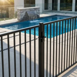 Black Aluminum Safety Pool Fence Panels Powder Coated Rust-proof Childproof Security Villa Fence