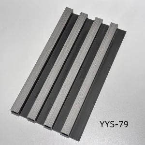 Black Base WPC Wall Cladding Boarding PVC Fluted Wall Paneling PVC Laminat Wall Panel