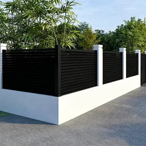Black-Coated Aluminum Steel Fence Panel with Custom Length for Outdoor Gardens and Courtyards