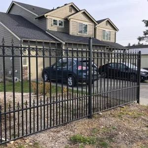 Black Decorative Metal Slat Fence Panel, Aluminum Boundary Wall