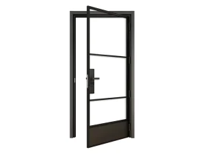 Black Frame Steel French Door Glass Manual Opening Finished Surface Sound Insulation 1 Year Warranty Total Solution for Home
