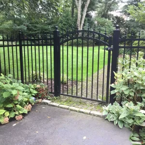 Black Galvanized Steel Security Gate Custom Size Garden