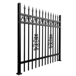 Black Galvanized Steel and Aluminum Security Fence Panel