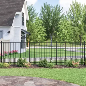 Black Metal Picket Fence Panel Galvanized Powder-Coated Modern Safety Fencing for Outdoor Garden Courtyard Stair Security