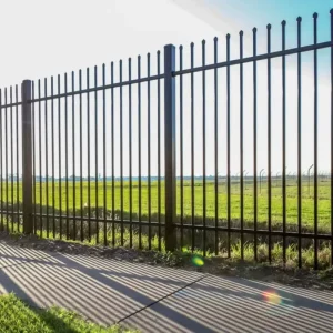 Black Ornamental Steel Spear Top Picket Security Fence Panels, Heights 4ft to 8ft