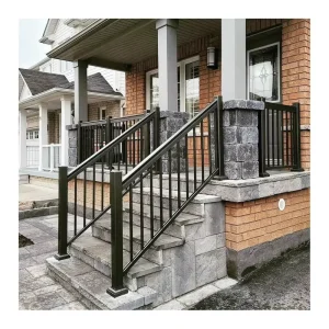 Black Outdoor Metal Stair Aluminum Railing Deck Railing System Aluminum Rail Kit Balcony Aluminium Railing Customization