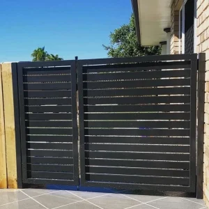Black Powder-Coated Aluminium Metal Gate and Fence System