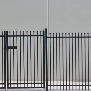 Black Powder Coated Aluminum Fence Panel With Gate for Garden Tubular Garrison Fencing