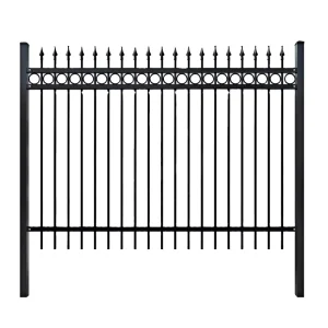 Black Powder-Coated Galvanized Wrought Iron Steel Square Tube Fence and Driveway Gate