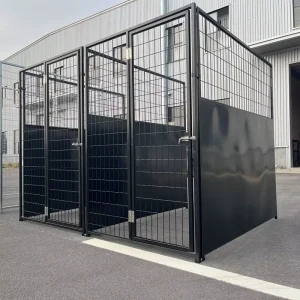 Black Powder Coated Indoor Outdoor Welded Wire Dog Run Kennel Panels and Gates