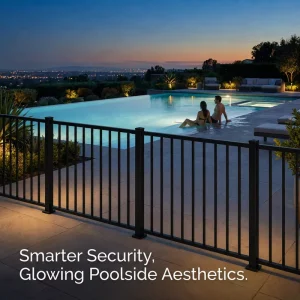 Black Powder Coated Metal Pool Safety Fence Panels Corrosion Resistant Galvanized Steel Backyard Security Fencing with Post