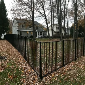 Black Security Yard Fence Panels Decorative Tubular Metal Ornamental Spear Top