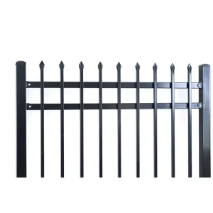 Black Steel Fence Powder Coated Welded Metal Fence Panel Outdoor Garden Security for Residential Farm Yard