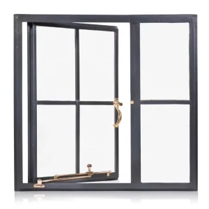 Black Steel Frame French Style Iron Glass Windows