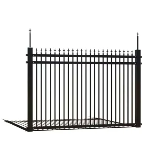 Black Tubular Zinc Steel Fence Panels, Easily Assembled, for Garden and Farm Perimeters