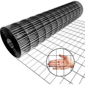 Black Vinyl-Coated Hardware Cloth 2 x 3 Inch 16 Gauge Welded Wire Mesh Fence Garden Plant Fencing