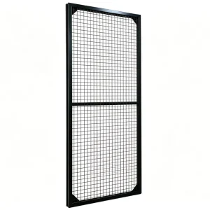 Black Welded Wire Mesh Safety Fence Panel, Heavy Duty Industrial Warehouse Workshop School Farmhouse Protective Partition Barrier