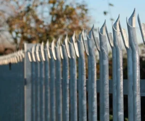 Black Wrought Iron 6 Feet Heat Treated Outdoor Palisade Fence Panel Powder Coated W-Shaped Top Euro Fence Low Maintenance