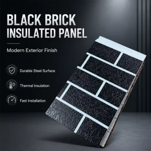 Brick Grain PU Polyurethane Sandwich Panel Heat Insulated Waterproof Prefab House Cladding Metal Carved Board Optional
