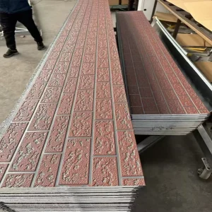 Brick Texture Metal Carved Panel Embossed Thermal Insulated Wall Siding for Tiny House