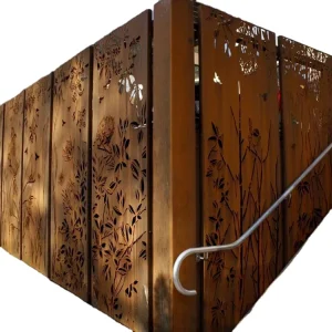 Brown Timber Privacy Panel Decorative Metal Aluminum in Wooden Door Designs Garden Fence Courtyard Fencing