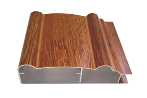 Brushed Gold Anodized Furniture Aluminum Profile Wood Grain Decorative Aluminum Extrusion for Luxury Cabinet Door and Handle
