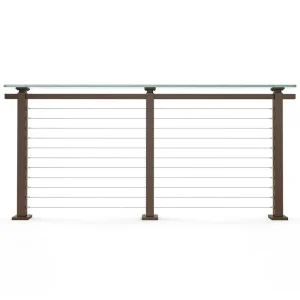 Budget Friendly Staircase Use Black Post 1 8″ Stainless Steel Cable Modern Railing factory