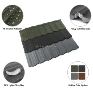 Building Anti Corrosion Thermal Insulated Zinc Aluminum French Style Brown Factory Outlet Building Material Metal Roof Tile