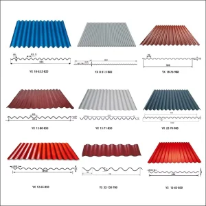 Building Material Gi PPGI Galvanized Prepainted Color Coated Corrugated Glazed Trapezoidal Steel Roofing Metal Roof Tile Sheet