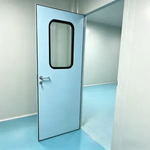 CE Certified Antibacterial Medical Cleanroom Door GMP Standard Hermetic Airtight Swing Door for Biological Cleanroom Environment