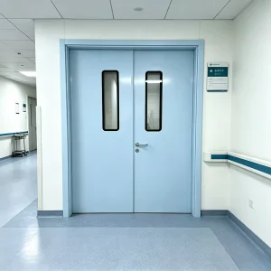 CE Certified GMP Standard Hermetic Hospital Door Galvanized Steel Swing Door for Operation Room Cleanroom and Medical Facilities