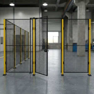 CE Certified High Visibility Quick Assembly Yellow Black High Strength Robot Safety Fence