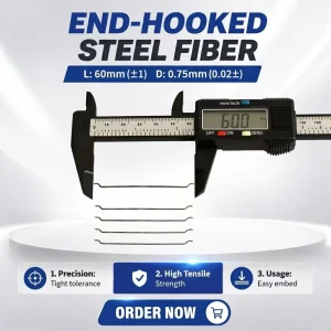 CE Uniform Dispersion Single End Hooked Steel Fiber for Bridge Deck Reinforcement