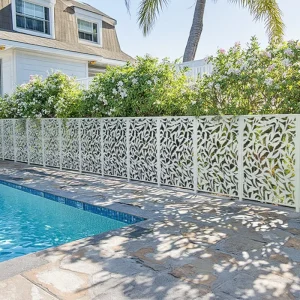 CNC Aluminum Laser Cut Partition Screen Panel Indoor Outdoor Yard Fence Powder Coated Pool Patio Fencing Australia Customizable