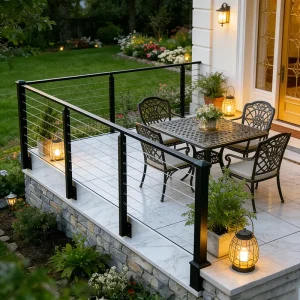 Cable Tensioner Kit Vertical Bar Customizable Modern Stainless Steel Rust Resistant Outdoor Staircase Stair Deck Railing Villa